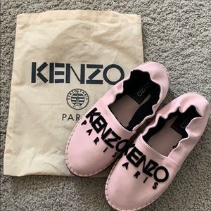 Kenzo Pink Shearling & Leather Espadrille Sneakers